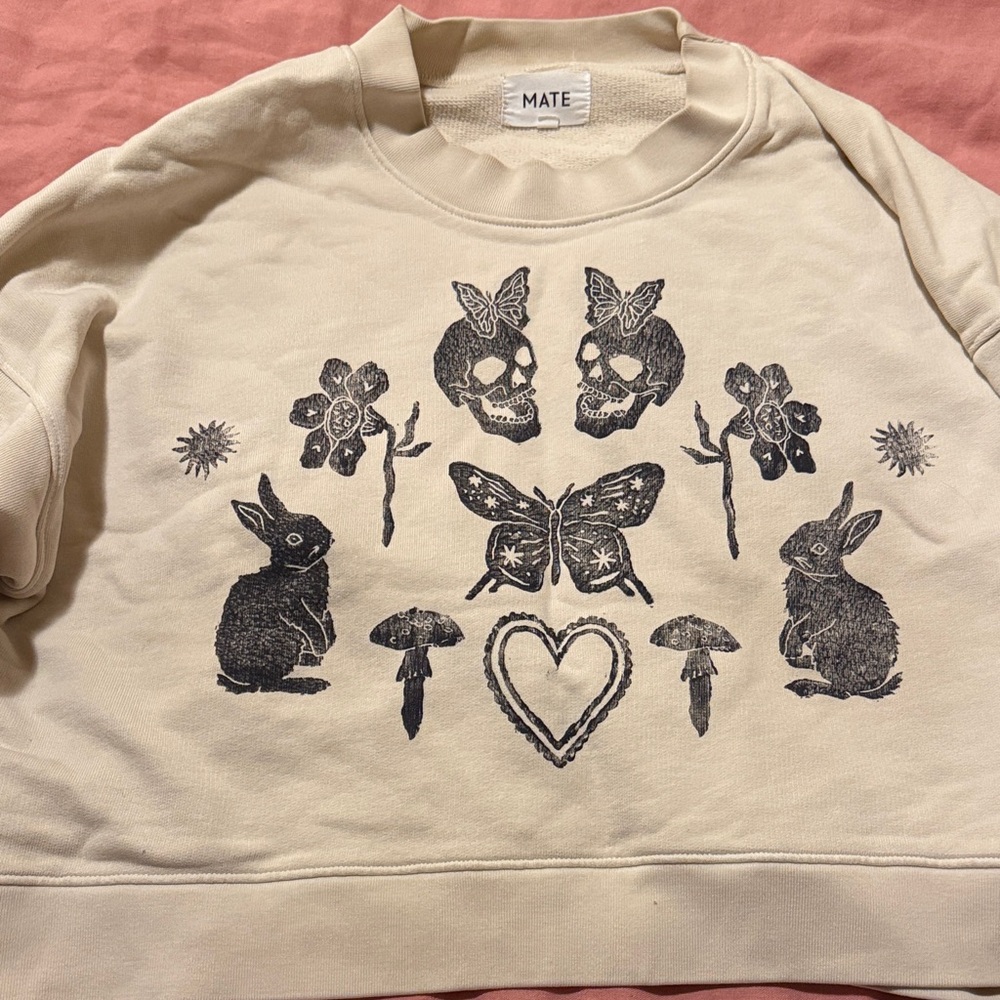 Sister Nettle x Mate the Label cream blockprint sweater